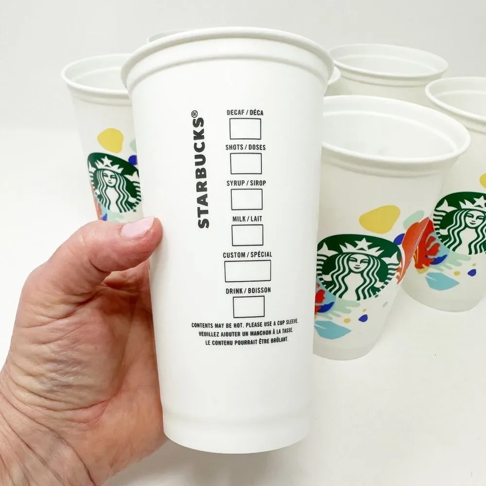 7 STARBUCKS‎ REUSABLE CUPS LEAF EDITION